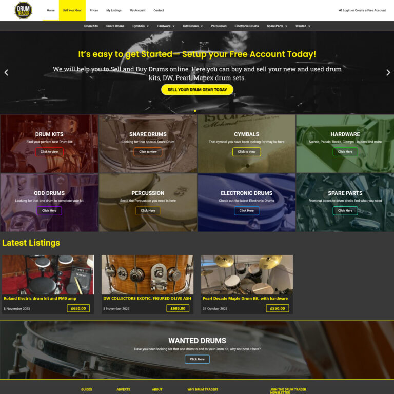 Drum Trader Website Image